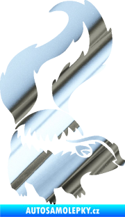 Samolepka Tchoř 002 pravá zvednutý ocas chrom fólie stříbrná zrcadlová