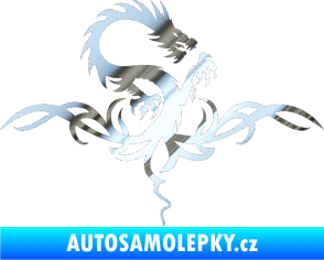 Samolepka Tetování 114 drak chrom fólie stříbrná zrcadlová