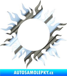 Samolepka Tetování 116 slunce s plameny chrom fólie stříbrná zrcadlová