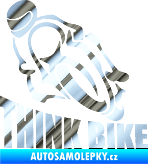 Samolepka Think bike 001 motorkář chrom fólie stříbrná zrcadlová