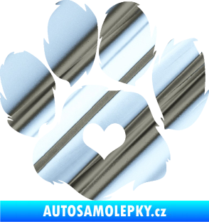 Samolepka Tlapka 006 levá chrom fólie stříbrná zrcadlová