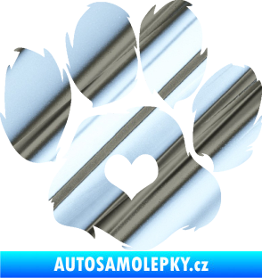 Samolepka Tlapka 006 pravá chrom fólie stříbrná zrcadlová