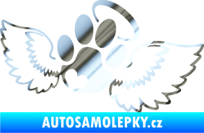 Samolepka Tlapka 010 andělíček pravá chrom fólie stříbrná zrcadlová