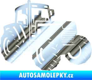 Samolepka Traktor 002 pravá Zetor chrom fólie stříbrná zrcadlová