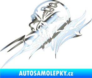 Samolepka Tribal skull levá lebka chrom fólie stříbrná zrcadlová