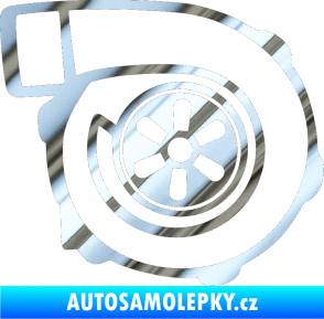 Samolepka Turbo silueta 001  pravá chrom fólie stříbrná zrcadlová