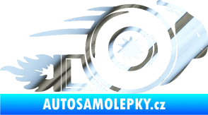 Samolepka Turbo šnek 002 pravá chrom fólie stříbrná zrcadlová