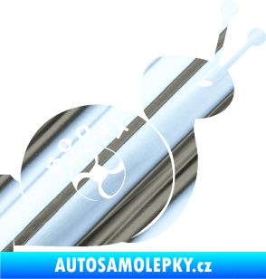 Samolepka Turbo šnek 003 pravá chrom fólie stříbrná zrcadlová