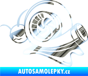 Samolepka Turbo šnek 004 levá chrom fólie stříbrná zrcadlová