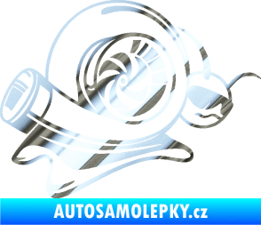 Samolepka Turbo šnek 004 pravá chrom fólie stříbrná zrcadlová