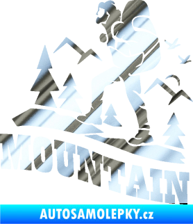 Samolepka Turista 005 levá výšlap na hory chrom fólie stříbrná zrcadlová