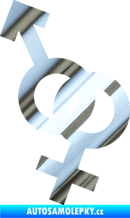 Samolepka Ty a já 001 symbol pro muže a ženu chrom fólie stříbrná zrcadlová