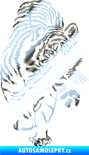 Samolepka Tygr 001 pravá chrom fólie stříbrná zrcadlová