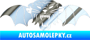 Samolepka Tygr s křídly chrom fólie stříbrná zrcadlová