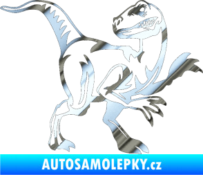 Samolepka Tyrannosaurus Rex 003 pravá chrom fólie stříbrná zrcadlová