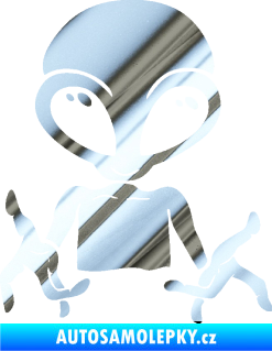 Samolepka UFO 006 pravá chrom fólie stříbrná zrcadlová