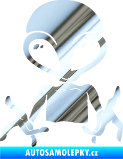 Samolepka UFO 006 levá chrom fólie stříbrná zrcadlová