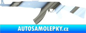 Samolepka Útočná puška AK 47 levá chrom fólie stříbrná zrcadlová