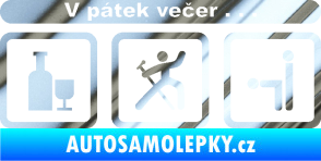Samolepka V pátek večer  chrom fólie stříbrná zrcadlová