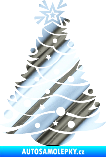 Samolepka Vánoční stromeček 002 chrom fólie stříbrná zrcadlová