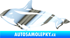Samolepka Velryba 004 levá chrom fólie stříbrná zrcadlová
