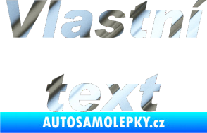 Samolepka Vlastní text - Arial Black kurzíva chrom fólie stříbrná zrcadlová