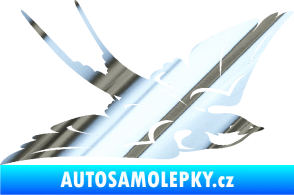 Samolepka Vlaštovka 002 pravá chrom fólie stříbrná zrcadlová