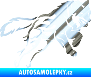 Samolepka Vlk 002 pravá chrom fólie stříbrná zrcadlová