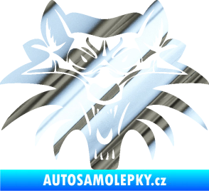 Samolepka Vlk 022 chrom fólie stříbrná zrcadlová