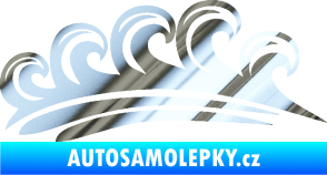 Samolepka Vlny 001 pravá moře chrom fólie stříbrná zrcadlová
