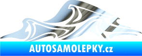 Samolepka Vlny 002 levá moře chrom fólie stříbrná zrcadlová