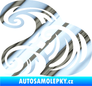 Samolepka Vlny 004 levá moře chrom fólie stříbrná zrcadlová