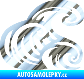Samolepka Vlny 004 pravá moře chrom fólie stříbrná zrcadlová