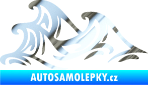 Samolepka Vlny 005 levá moře chrom fólie stříbrná zrcadlová