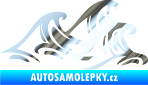 Samolepka Vlny 005 pravá moře chrom fólie stříbrná zrcadlová