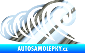 Samolepka Vlny 006 levá moře chrom fólie stříbrná zrcadlová