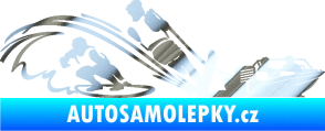 Samolepka Vodní lyžování a surf pravá chrom fólie stříbrná zrcadlová