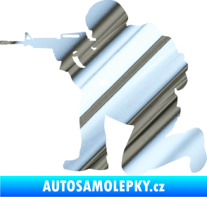 Samolepka Voják 007 levá chrom fólie stříbrná zrcadlová