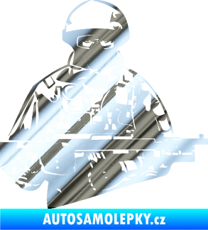 Samolepka Voják 013 pravá chrom fólie stříbrná zrcadlová