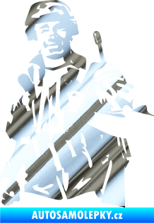 Samolepka Voják 014 levá chrom fólie stříbrná zrcadlová