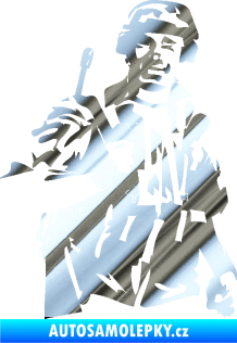 Samolepka Voják 014 pravá chrom fólie stříbrná zrcadlová
