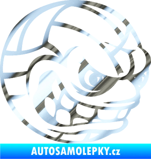 Samolepka Volejbalový míč 001 pravá s obličejem chrom fólie stříbrná zrcadlová