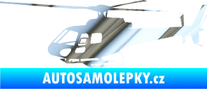 Samolepka Vrtulník 002 levá helikoptéra chrom fólie stříbrná zrcadlová