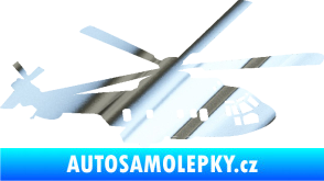Samolepka Vrtulník 003 pravá helikoptéra chrom fólie stříbrná zrcadlová