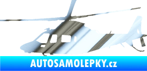 Samolepka Vrtulník 004 levá helikoptéra chrom fólie stříbrná zrcadlová