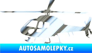 Samolepka Vrtulník 007 levá helikoptéra chrom fólie stříbrná zrcadlová
