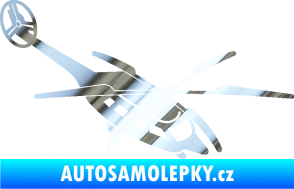 Samolepka Vrtulník 011 pravá helikoptéra chrom fólie stříbrná zrcadlová