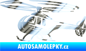 Samolepka Vrtulník 012 levá helikoptéra chrom fólie stříbrná zrcadlová