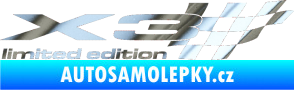 Samolepka X3 limited edition pravá chrom fólie stříbrná zrcadlová
