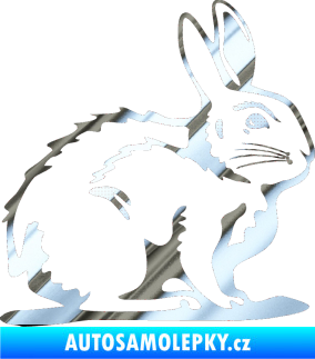 Samolepka Zajíček 001 pravá chrom fólie stříbrná zrcadlová